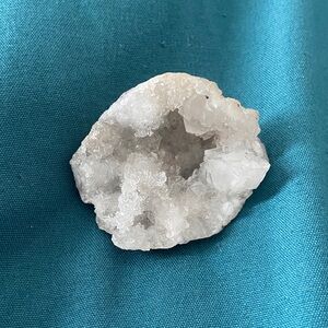Elegant White Crystal Geode Home Accent - Quartz